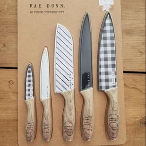 Rae Dunn Cutlery Plaid Knive Set
